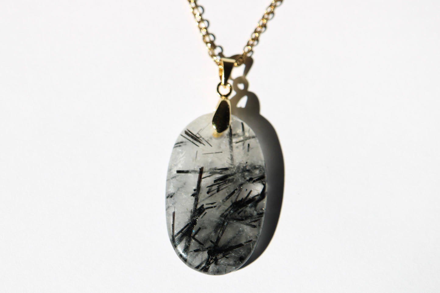 Collier Cristal de Roche et Inclusions de Tourmaline Noire