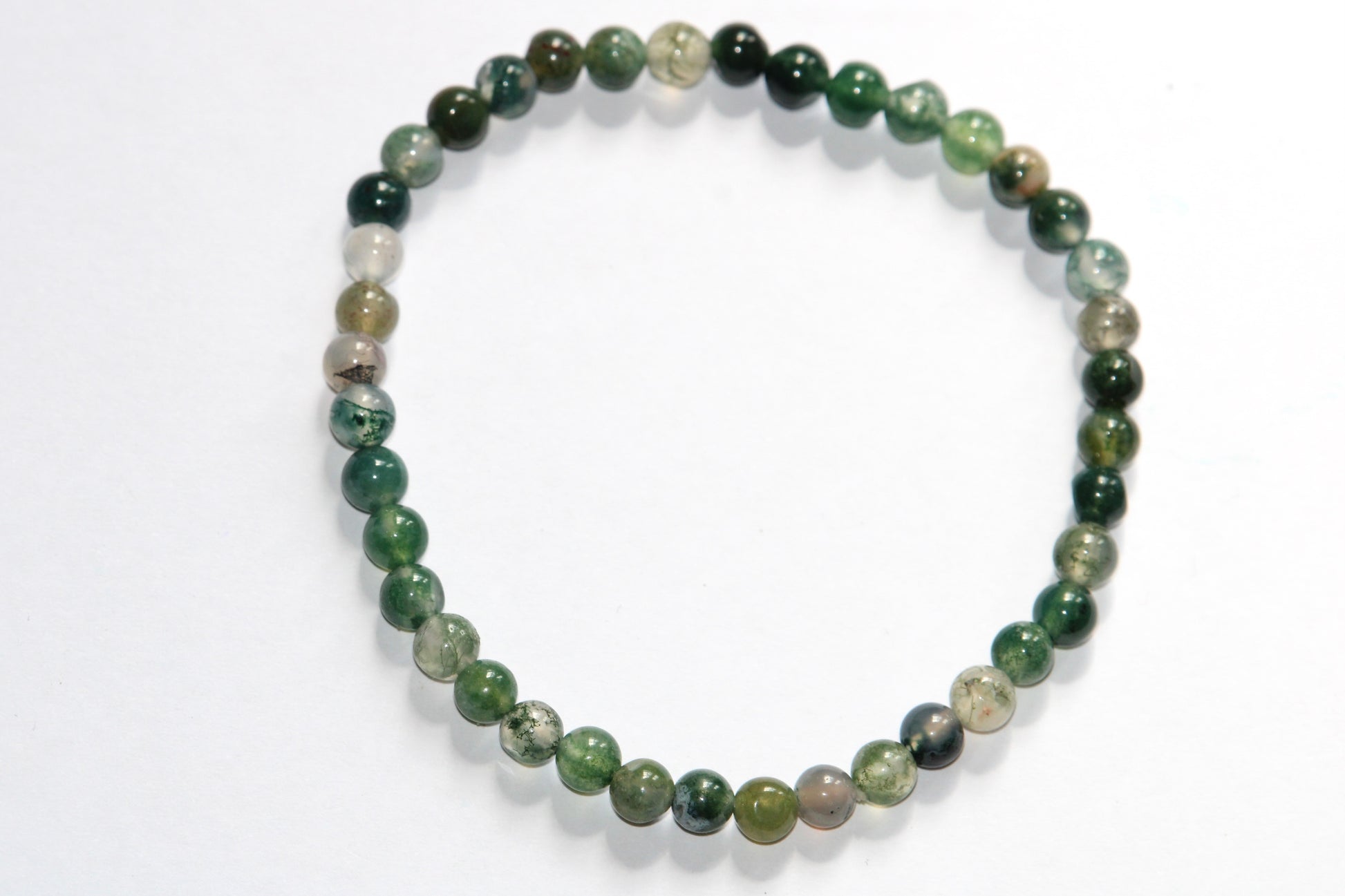 Bracelet agate mousse ; bracelet en pierres naturelles d'agate mousse ; bracelets pierres naturelles