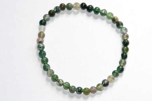 Bracelet agate mousse ; bracelet en pierres naturelles d'agate mousse ; bracelets pierres naturelles