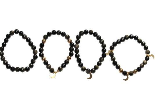 Bracelet en Obsidienne Dorée