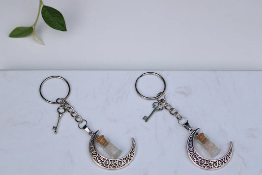 Clé de Lune et Quartz Rose
