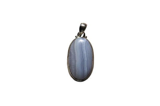 Pendentif Calcédoine Bleue en Argent