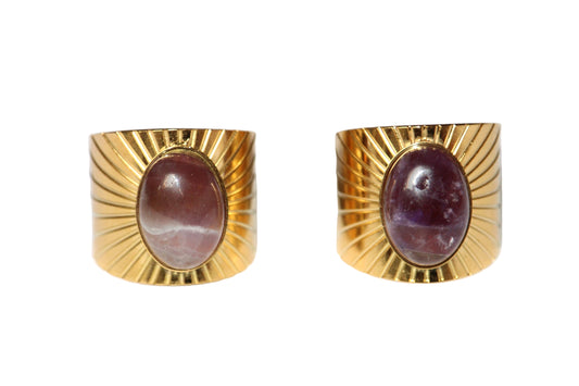 Bague améthyste; bague améthyste et pierre naturelle ; bague en lithotherapie ; signature minérale ; signature minerale