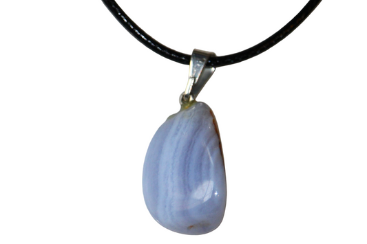 Collier en Calcédoine Bleue
