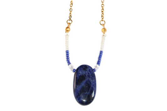 Collier en Sodalite
