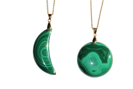 Collier Lune en Malachite