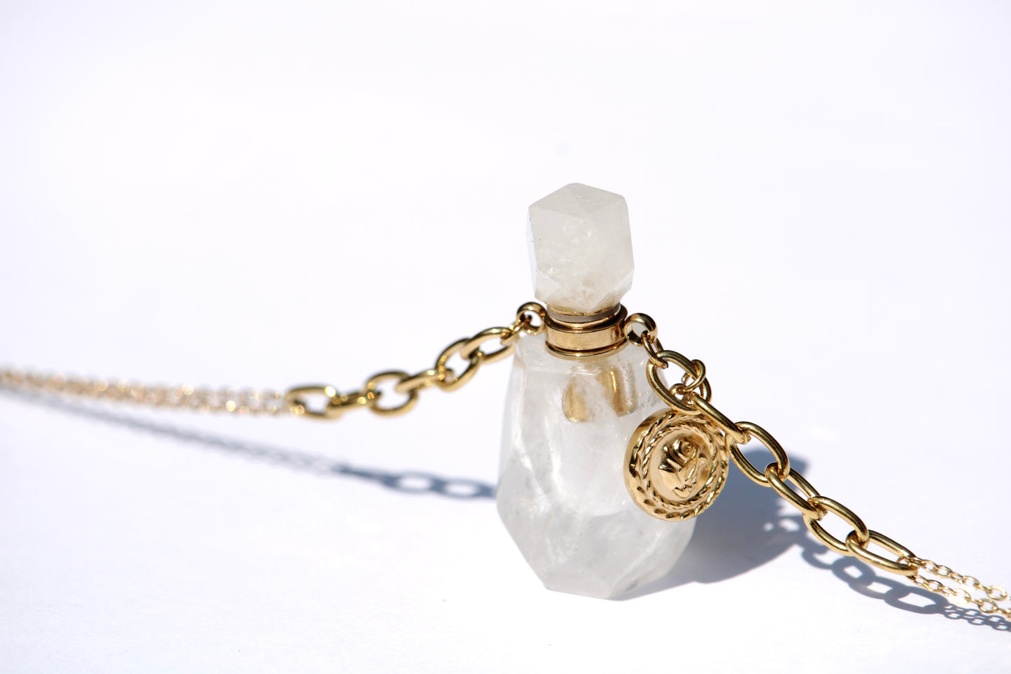 Collier Fiole de Cristal de Roche