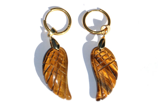 Boucles d'Oreilles Ailes d'Oeil de Tigre