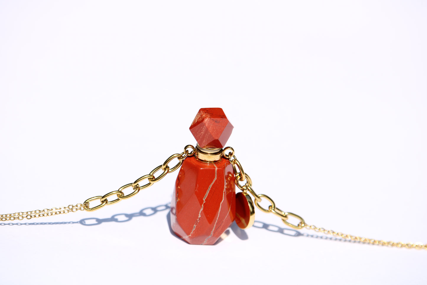 Collier fiole en Jaspe Rouge