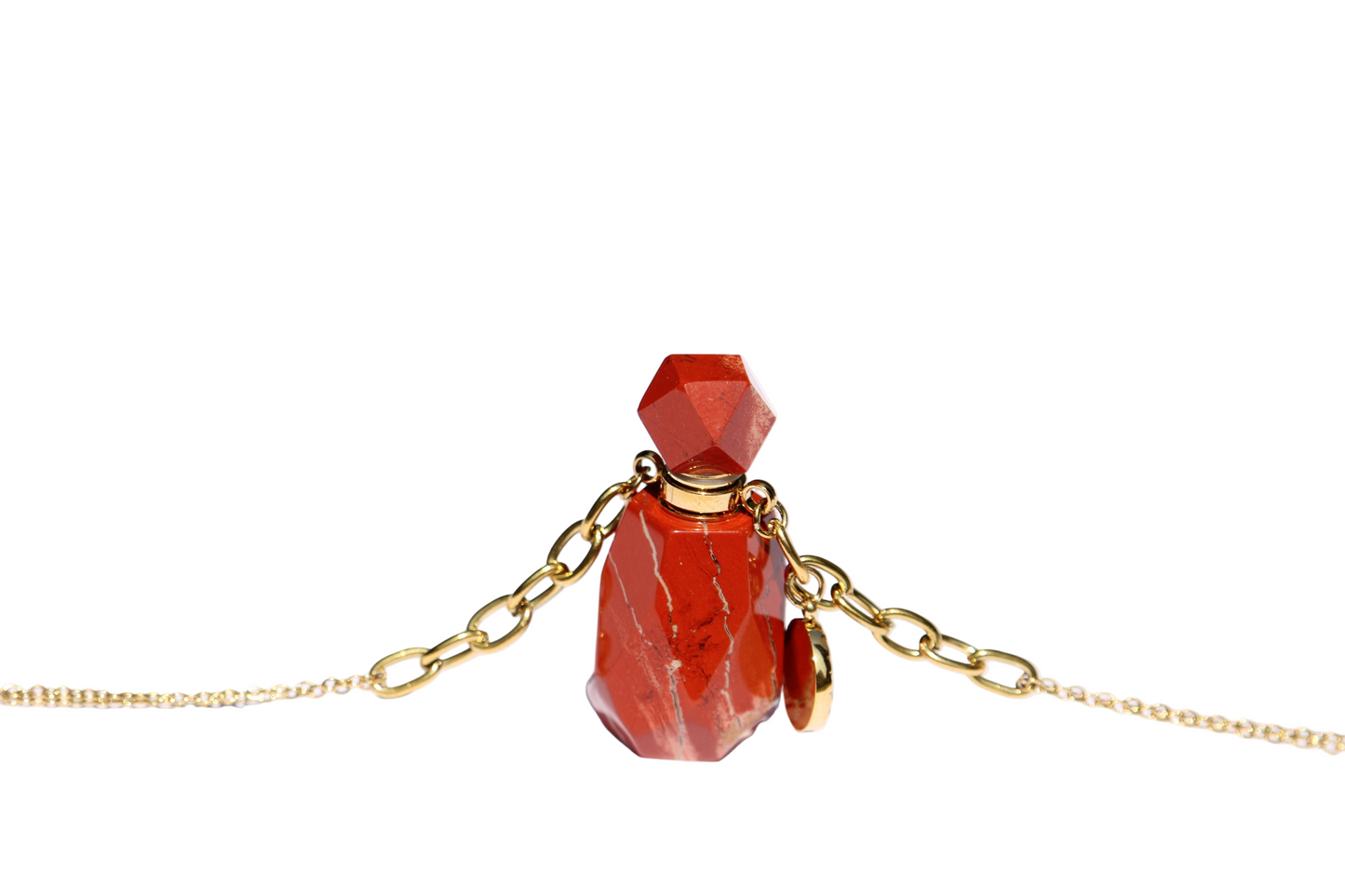 Collier fiole en Jaspe Rouge