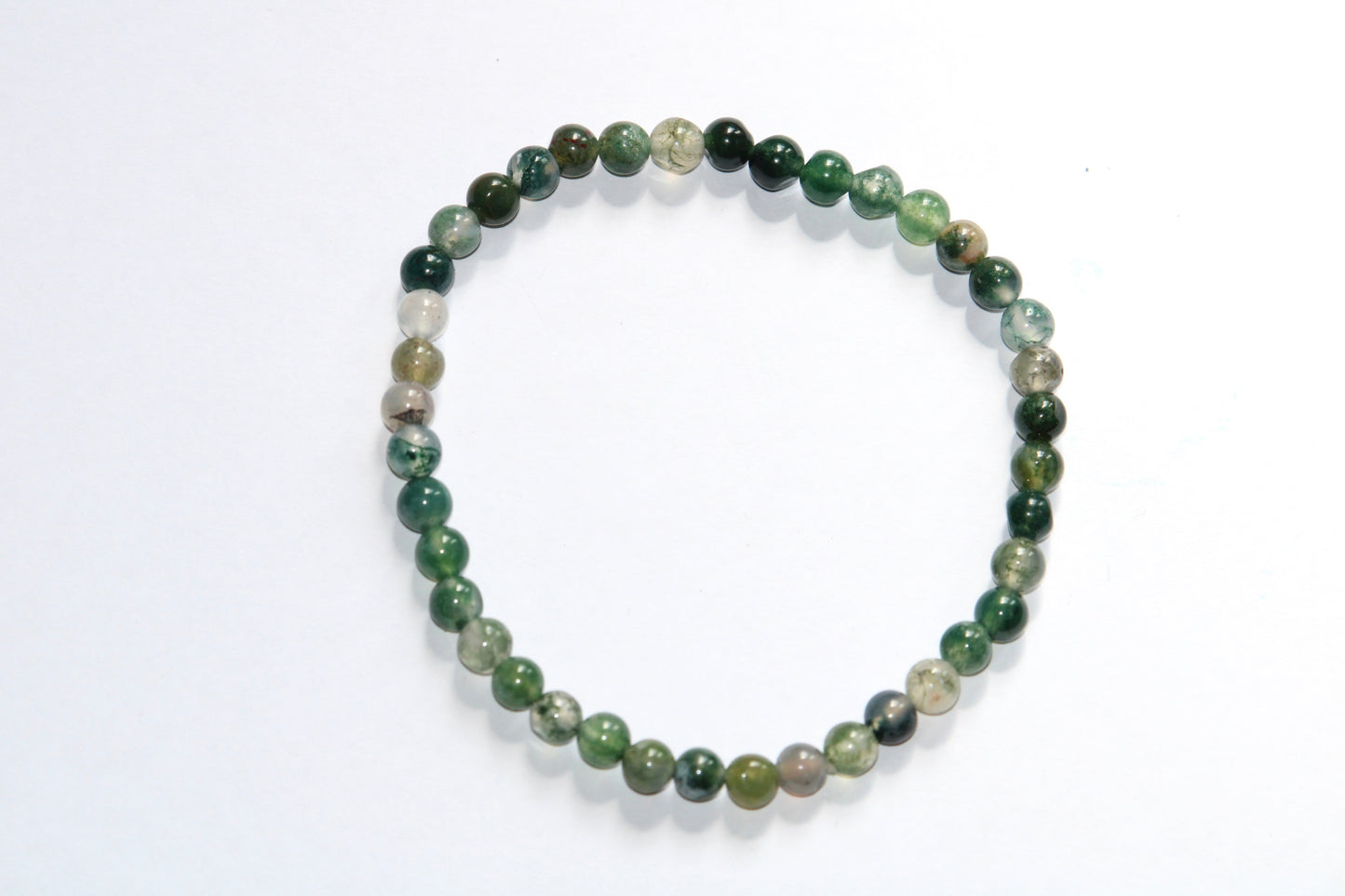 Bracelet agate mousse ; bracelet en pierres naturelles d'agate mousse ; bracelets pierres naturelles 