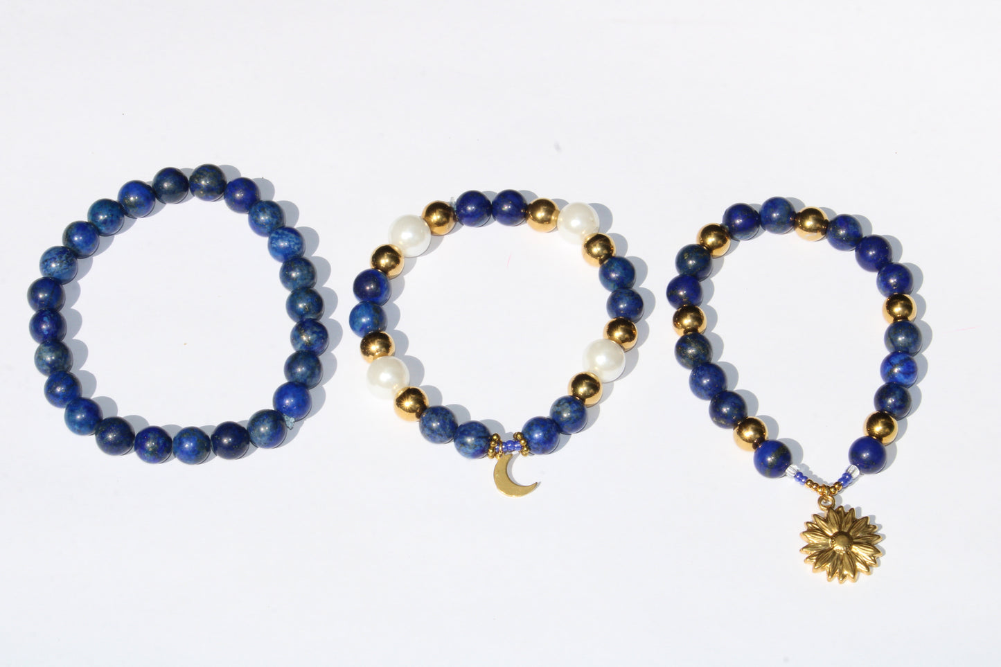 Bracelet lapis lazuli; bracelet lapis lazuli et acier inoxydable; bracelet en pierres naturelles, bracelet lithothérapie, bracelet lithotherapie