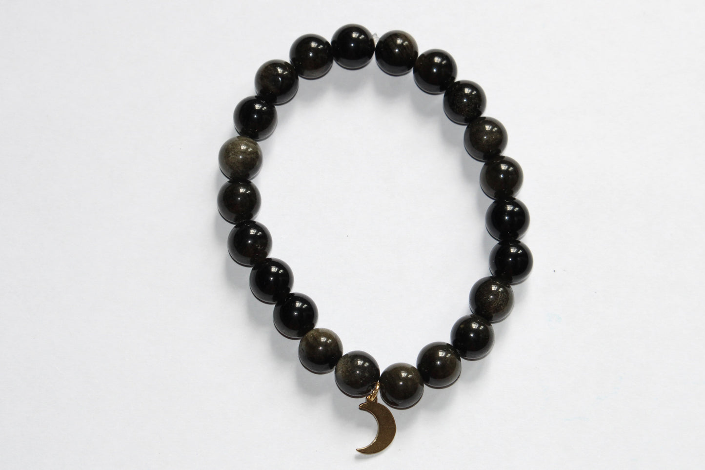 Bracelet en Obsidienne Doré